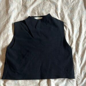 Oak and Fort Mock Neck Top with Cutouts